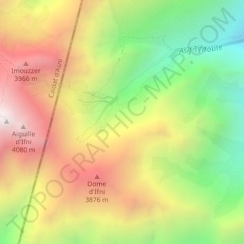 Mappa topografica Atlas Mountains, altitudine, rilievo