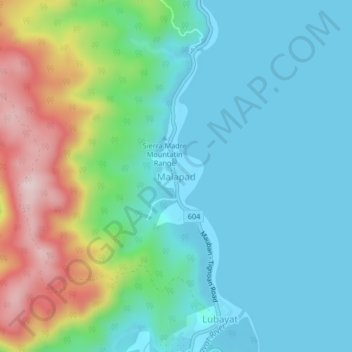 Mappa topografica Malapad, altitudine, rilievo