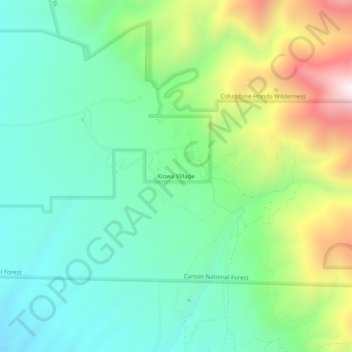 Mappa topografica Kiowa Village, altitudine, rilievo