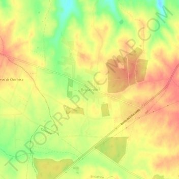 Mappa topografica Biscainho, altitudine, rilievo