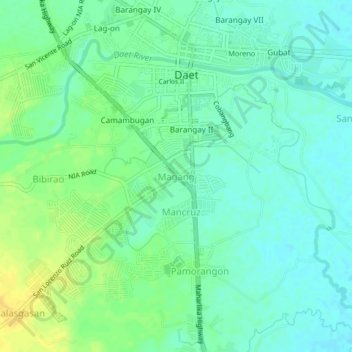 Mappa topografica Magang, altitudine, rilievo