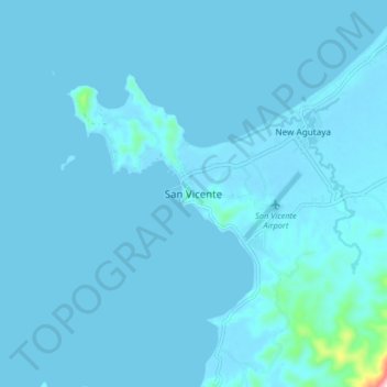 Mappa topografica San Vicente, altitudine, rilievo