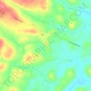 Mappa topografica Galbally, altitudine, rilievo