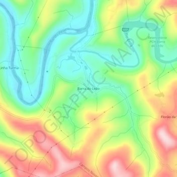 Mappa topografica Barra do Leão, altitudine, rilievo