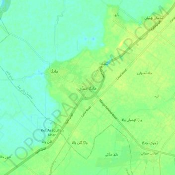 Mappa topografica Manga Mandi, altitudine, rilievo