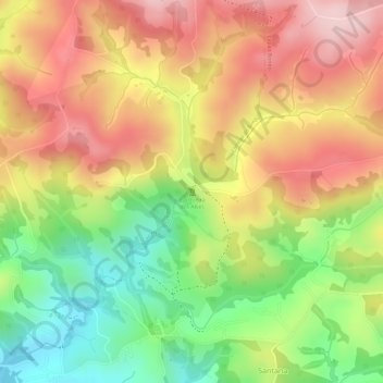 Mappa topografica Cachoeira dos Alves, altitudine, rilievo