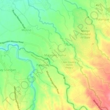 Mappa topografica Malainen Luma, altitudine, rilievo