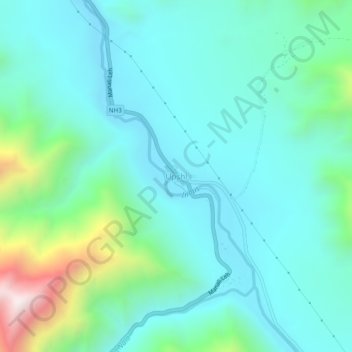 Mappa topografica Upshi, altitudine, rilievo
