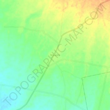Mappa topografica Nikashi, altitudine, rilievo
