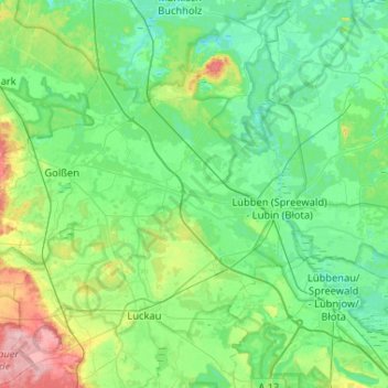 Mappa topografica Bersteland, altitudine, rilievo