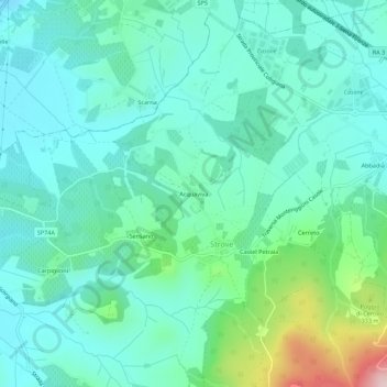 Mappa topografica Acquaviva, altitudine, rilievo