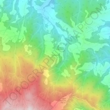Mappa topografica Barbiana, altitudine, rilievo