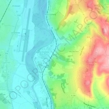 Mappa topografica Pignier, altitudine, rilievo