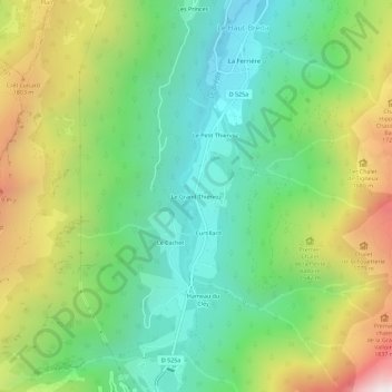 Mappa topografica Le Grand Thiervoz, altitudine, rilievo
