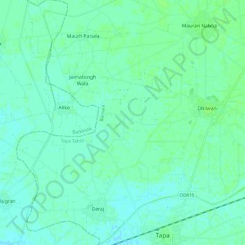 Mappa topografica Badian, altitudine, rilievo
