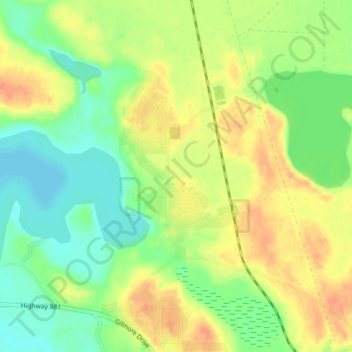 Mappa topografica Anzac, altitudine, rilievo