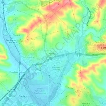 Mappa topografica Miraflores, altitudine, rilievo