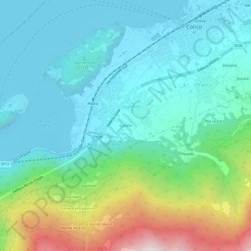 Mappa topografica Cariola, altitudine, rilievo
