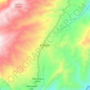 Mappa topografica Balbalan, altitudine, rilievo