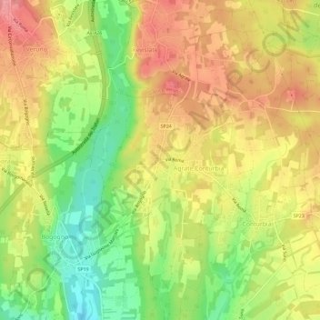 Mappa topografica Agrate, altitudine, rilievo