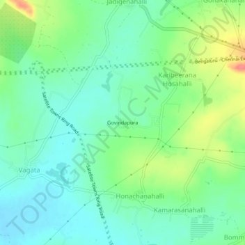 Mappa topografica Govindapura, altitudine, rilievo