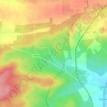 Mappa topografica Carrière de Beauchâteau, altitudine, rilievo