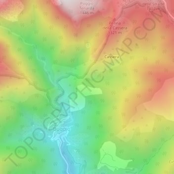 Mappa topografica La Brighetta, altitudine, rilievo