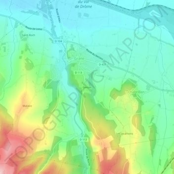 Mappa topografica Boisset, altitudine, rilievo