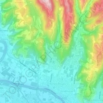 Mappa topografica Quinzano, altitudine, rilievo