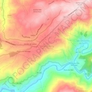 Mappa topografica Santa Ovaia, altitudine, rilievo