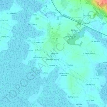 Mappa topografica La Basse Noë, altitudine, rilievo