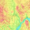 Mappa topografica Minneapolis, altitudine, rilievo