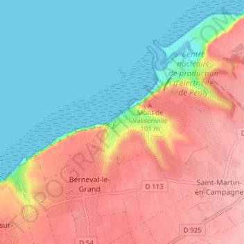 Mappa topografica Saint-Martin-Plage, altitudine, rilievo