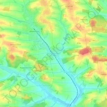 Mappa topografica Stumpfenbach, altitudine, rilievo