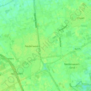 Mappa topografica Budschop, altitudine, rilievo