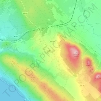 Mappa topografica Debeljak, altitudine, rilievo