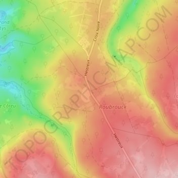 Mappa topografica Hestreux, altitudine, rilievo