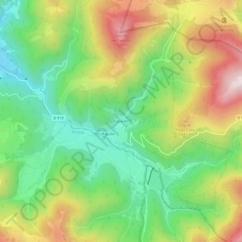 Mappa topografica Espiadet, altitudine, rilievo