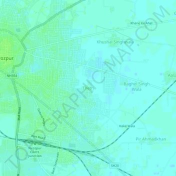 Mappa topografica Theth, altitudine, rilievo