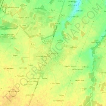 Mappa topografica La Voie Dieu, altitudine, rilievo