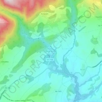 Mappa topografica Riezu, altitudine, rilievo