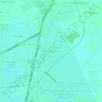 Mappa topografica Ramzan Kalo, altitudine, rilievo