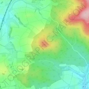 Mappa topografica Steglitz, altitudine, rilievo