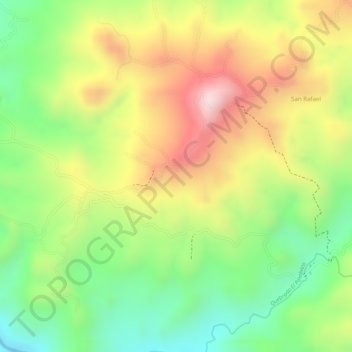 Mappa topografica La Meseta, altitudine, rilievo