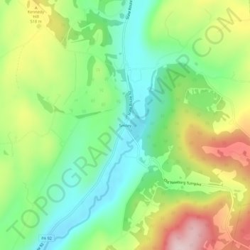 Mappa topografica Smiley, altitudine, rilievo