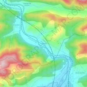 Mappa topografica Peredilla, altitudine, rilievo