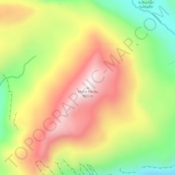 Mappa topografica Mont Perdu, altitudine, rilievo