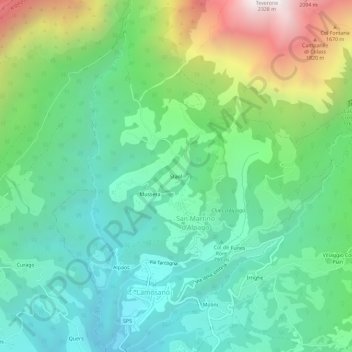 Mappa topografica Staol, altitudine, rilievo