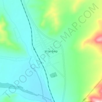 Mappa topografica Усть-Бюр, altitudine, rilievo