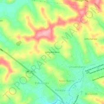 Mappa topografica Linha Maripora, altitudine, rilievo